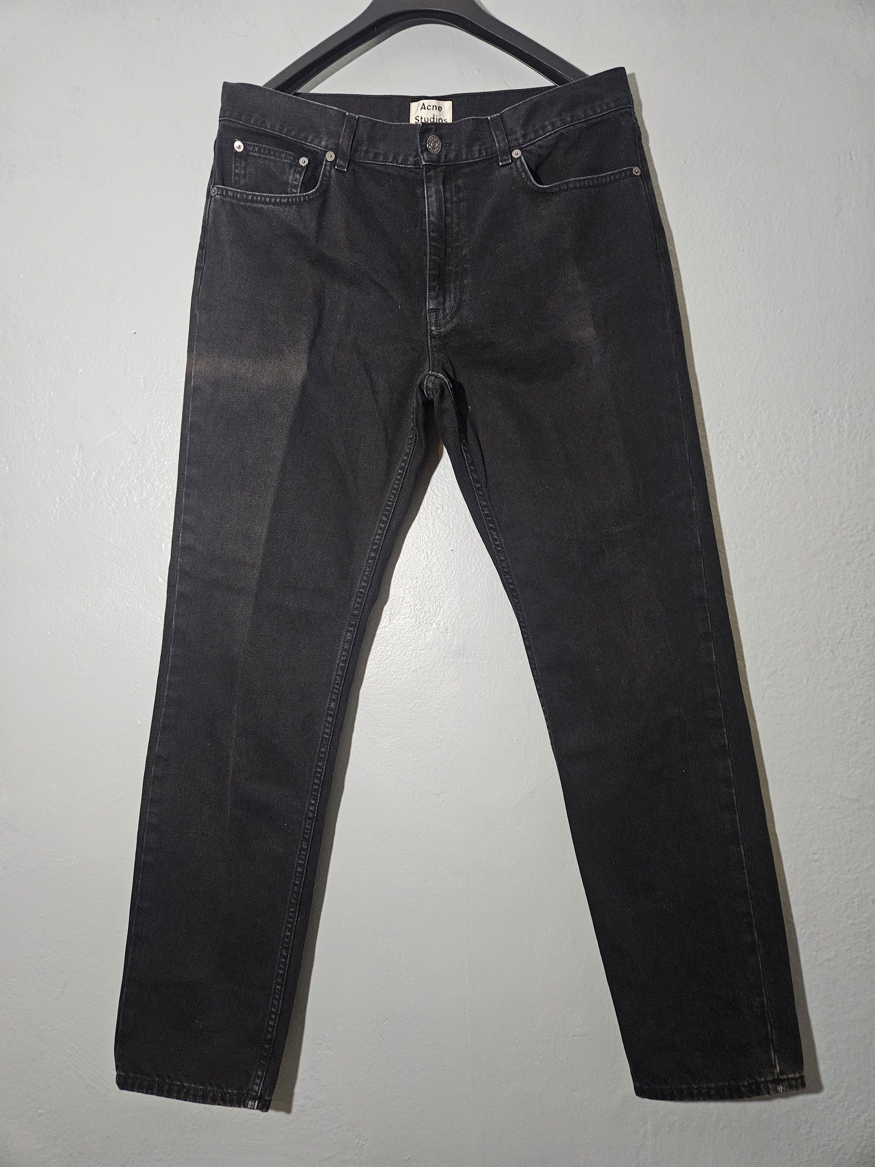 Acne Studios Boy Black Straight Fit Denim Jeans Size US 35 - 1 Thumbnail