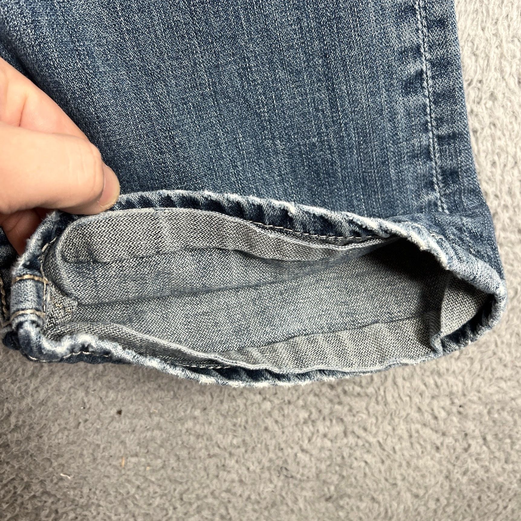 BKE BKE Denim Jeans Mens 31 Blue Tyler Straight Distressed Light Denim Preppy Hemmed Shirt/Jeans? Size US 32 / EU 48 - 7 Thumbnail