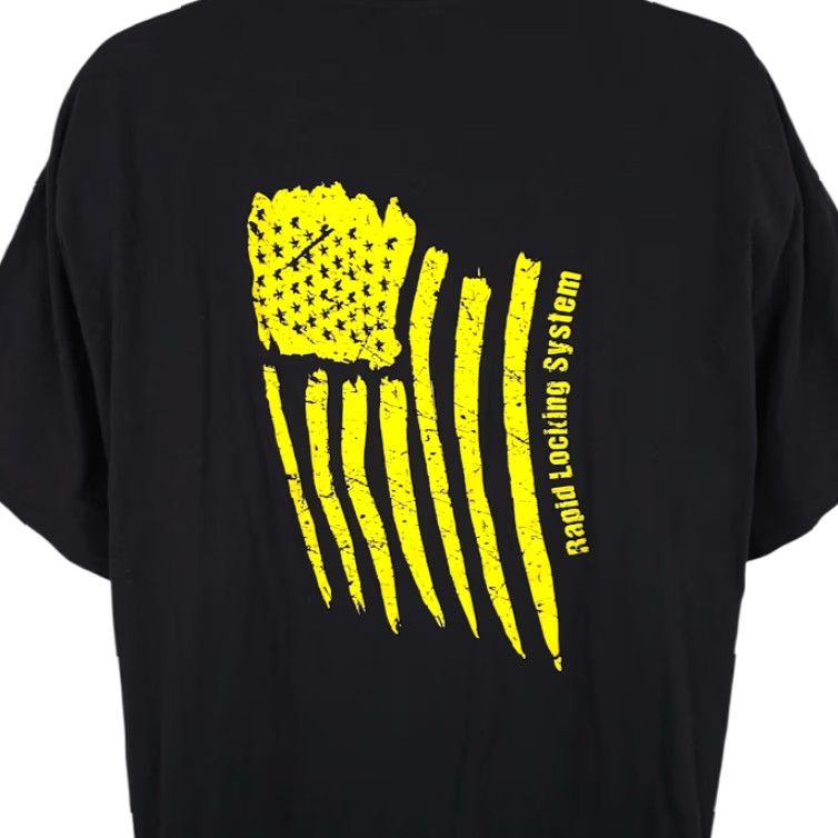 Fruit Of The Loom RLS Rapid Locking System T Shirt Mens Size 2XL Black American Flag Shirt Mens 2XL Black Size US XXL / EU 58 / 5 - 2 Thumbnail