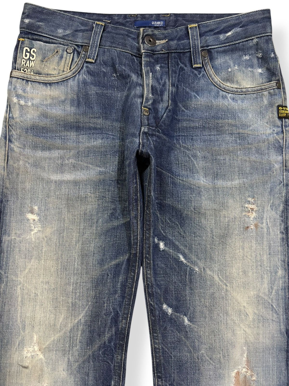 G-Star Vintage GStar Raw GS01 Distressed Grunge Jeans Made in Italy Size US 30 / EU 46 - 3 Thumbnail