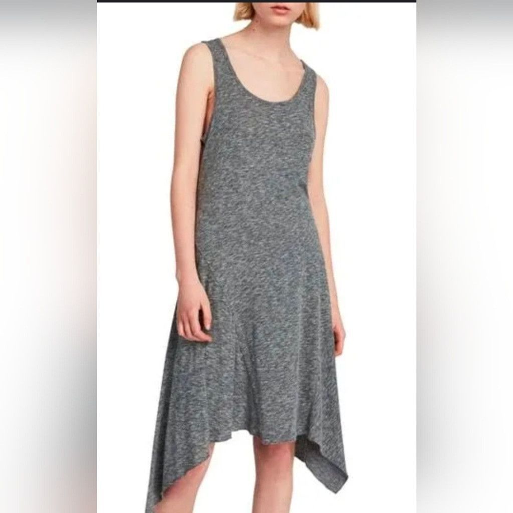 Allsaints AllSaints Ella Flame Assymetrical Gray Marl Tank Dress Sz. S Size S / US 4 / IT 40 - 1 Thumbnail