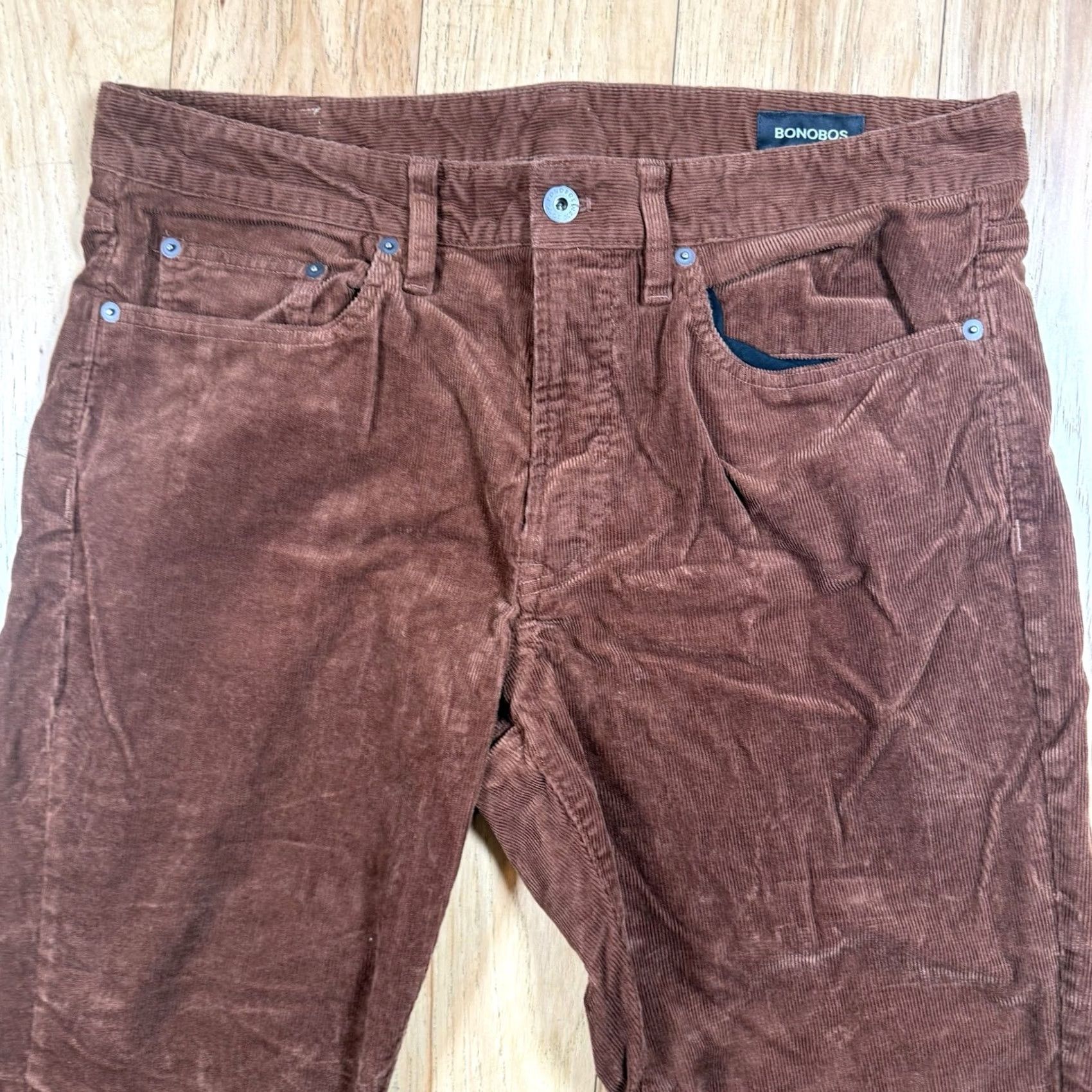 Bonobos Bonobos Corduroy Pants Mens 34x30 Straight Relaxed Rust Orange Chino Pants Mens Boys? Size US 34 / EU 50 - 4 Thumbnail