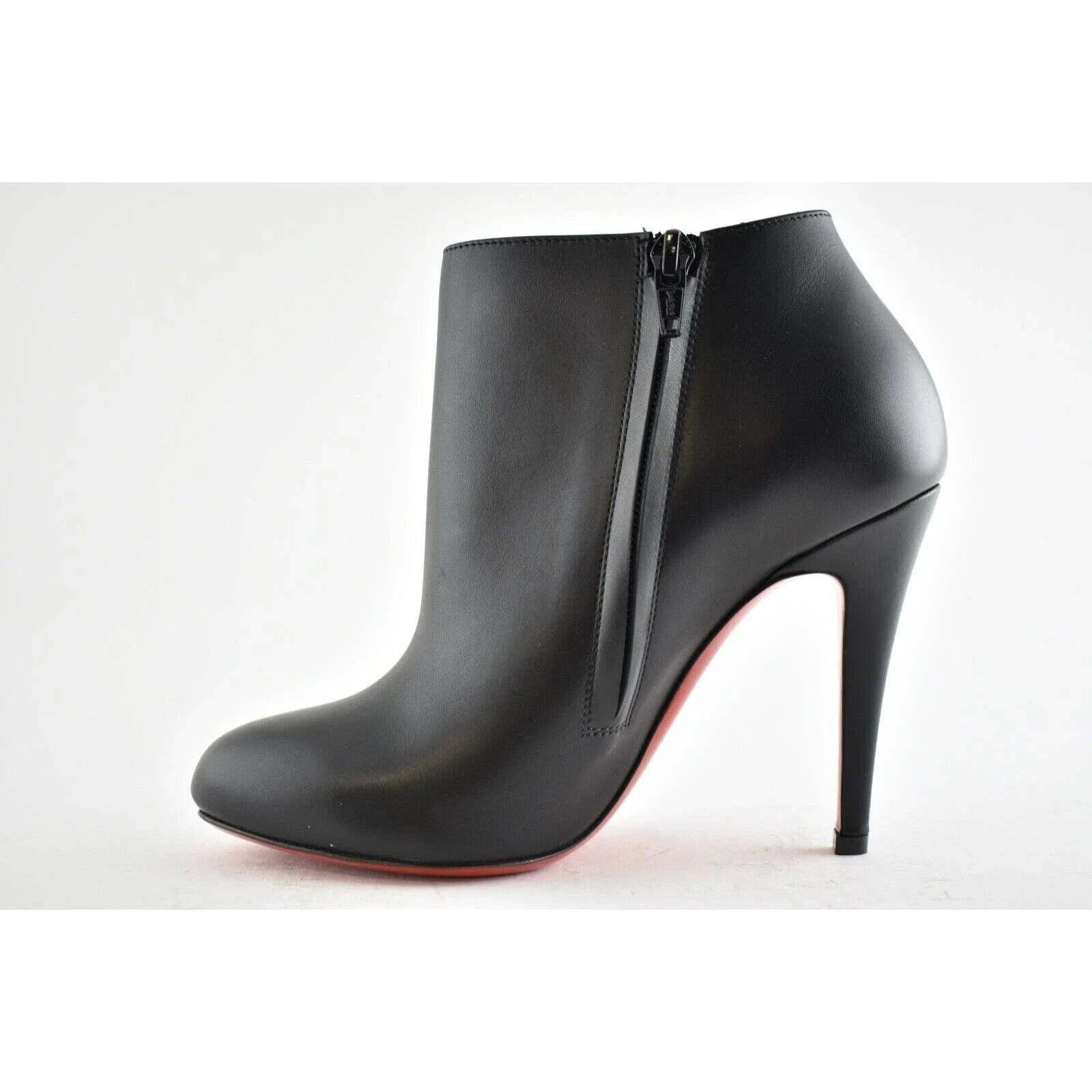 Christian Louboutin Christian Louboutin Belle 100 Black Calf Leather Ankle Size US 5 / IT 35 - 9 Thumbnail