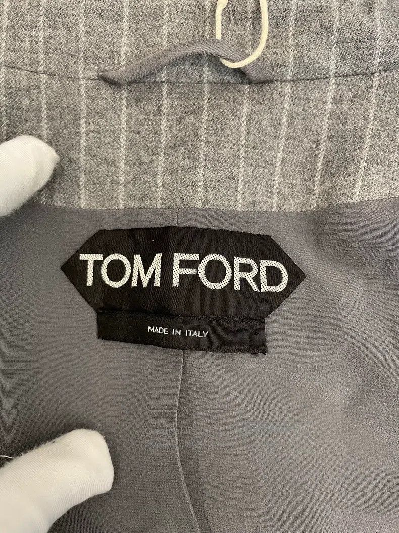 Tom Ford Tom Ford Gray Striped Wool Blazer Size 46L - 3 Thumbnail