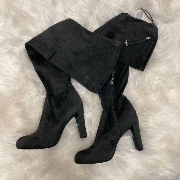 Sam Edelman Sam Edelman Kent Charcoal Grey Suede Over-The-Knee Boots Size US 8 / IT 38 - 3 Thumbnail