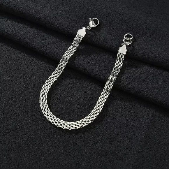 Other Stainless Steel Chunky Twisted Rope Chain Bracelet (S) Size ONE SIZE - 2 Thumbnail