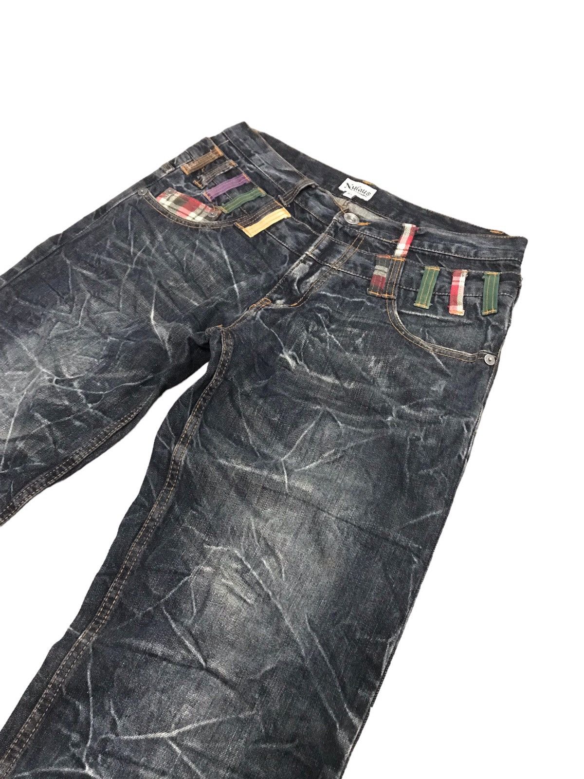 Japanese Brand × Vintage Nylaus Clothing Double Waist Denim Jeans Very Rare Size US 33 - 3 Thumbnail
