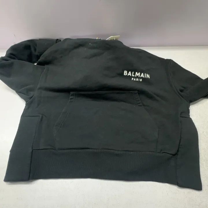 Balmain Balmain Black Logo Print Casual Hoodie -2507 Size M / US 6-8 / IT 42-44 - 8 Thumbnail
