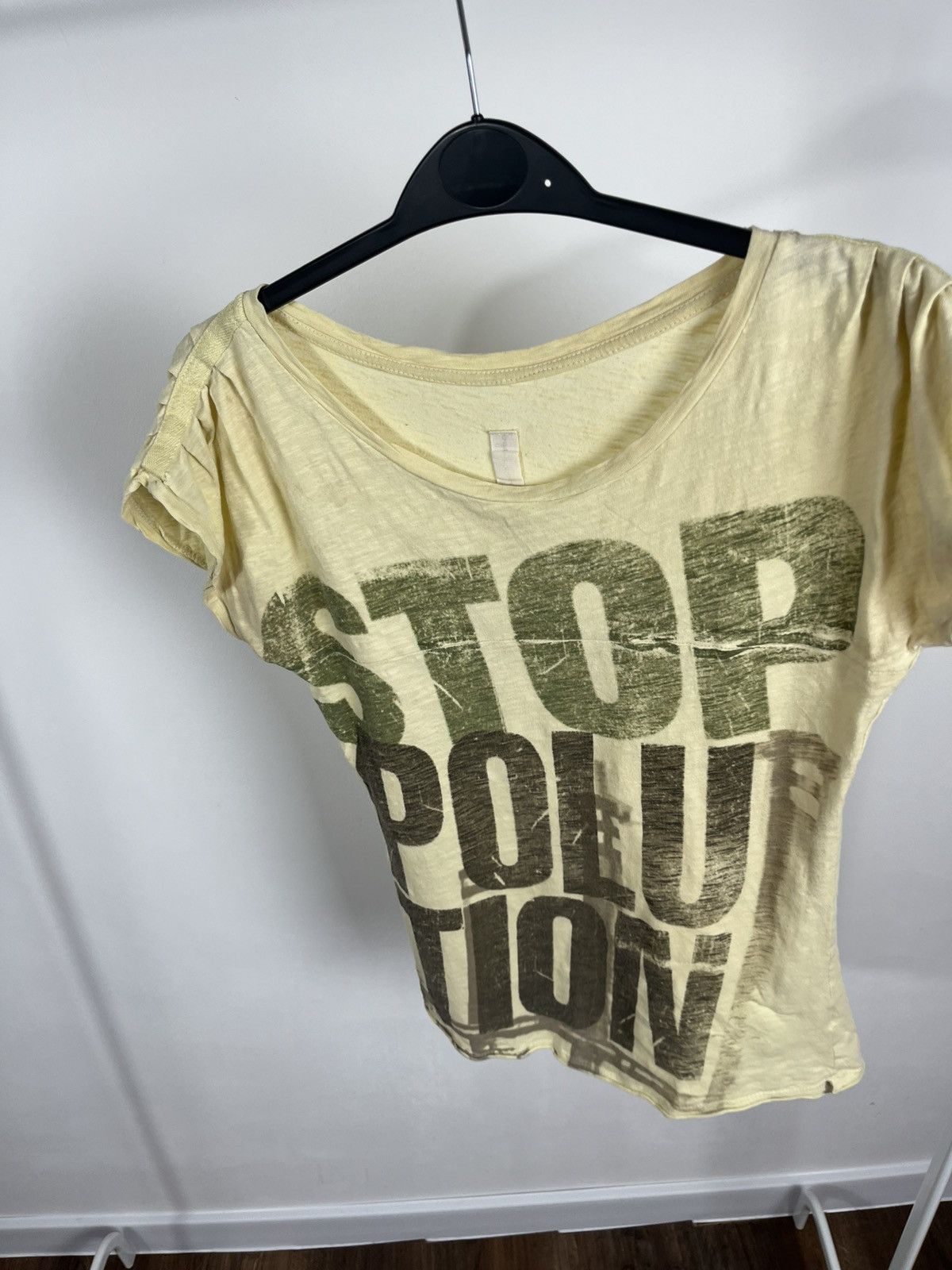 Other Y2K STOP POLLUTION Distressed Graphic Tee Vintage Style Size XS / US 0-2 / IT 36-38 - 12 Thumbnail