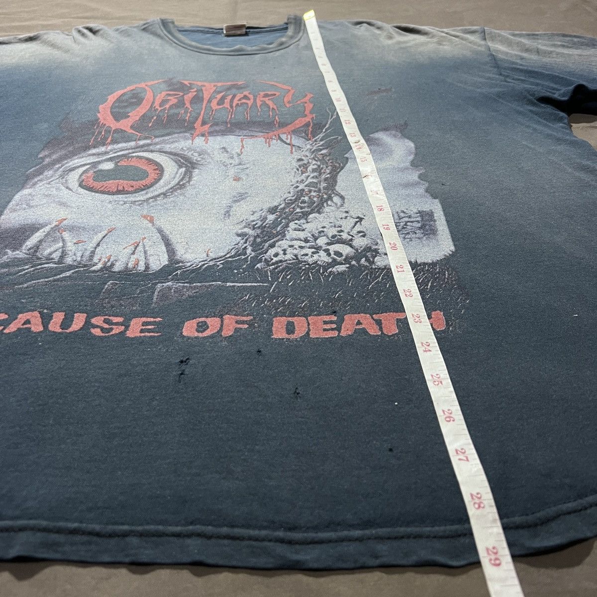 Band Tees Vintage Y2K Obituary Cause Of Death Tee 2XL Faded Thrashed Size US XXL / EU 58 / 5 - 17 Thumbnail
