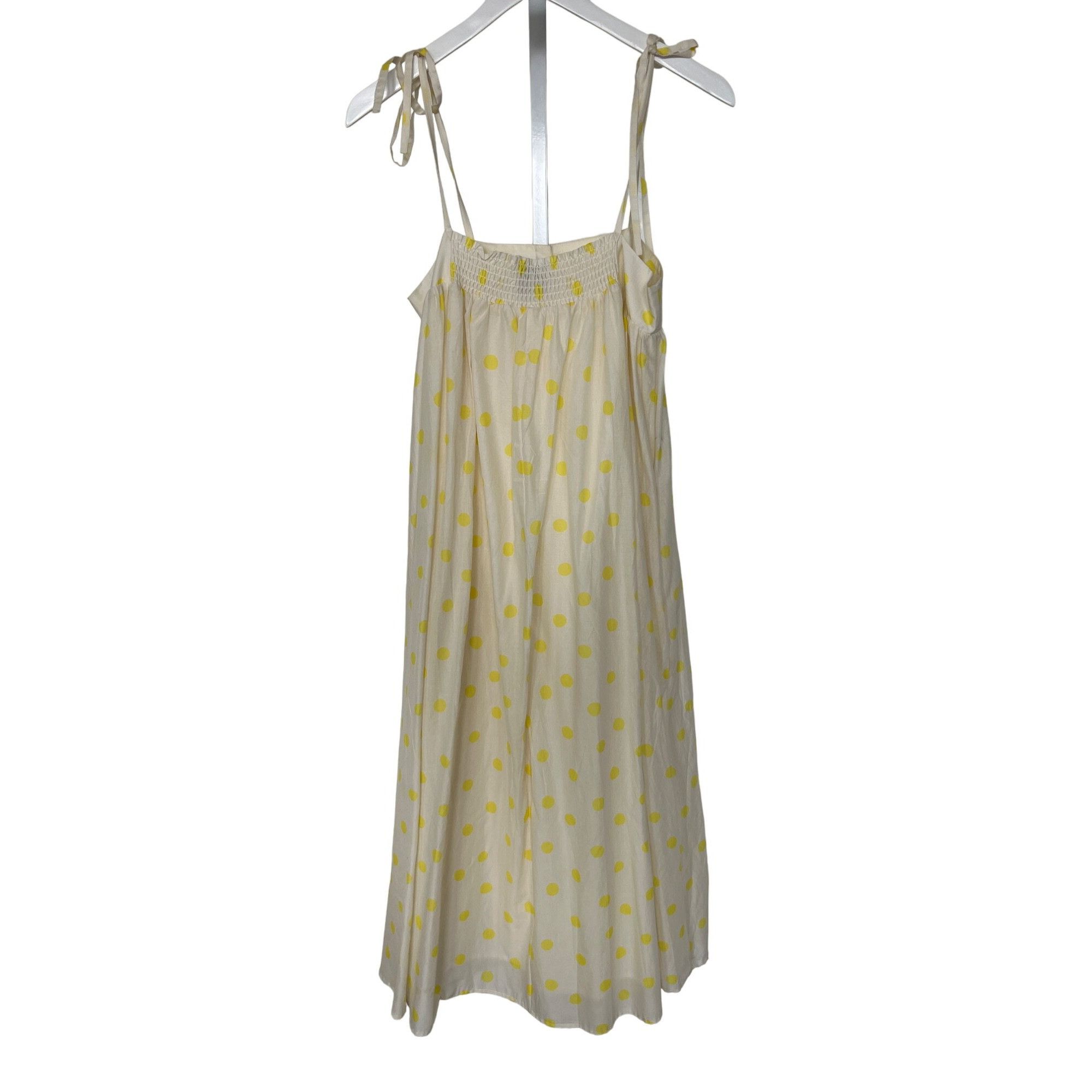 Anthropologie Whit Two Yellow Polka Dot Maxi Dress With Tie Straps Size S / US 4 / IT 40 - 7 Thumbnail