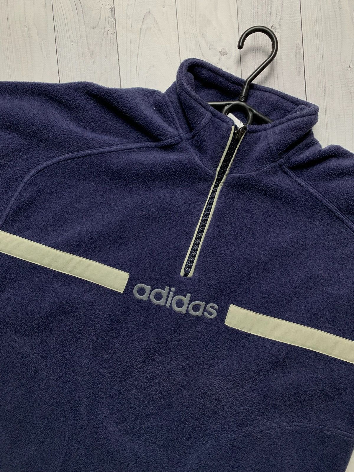 Vintage Vintage adidas fleece jacket zip 1/3 rare logo sweatshirt Size US M / EU 48-50 / 2 - 2 Thumbnail