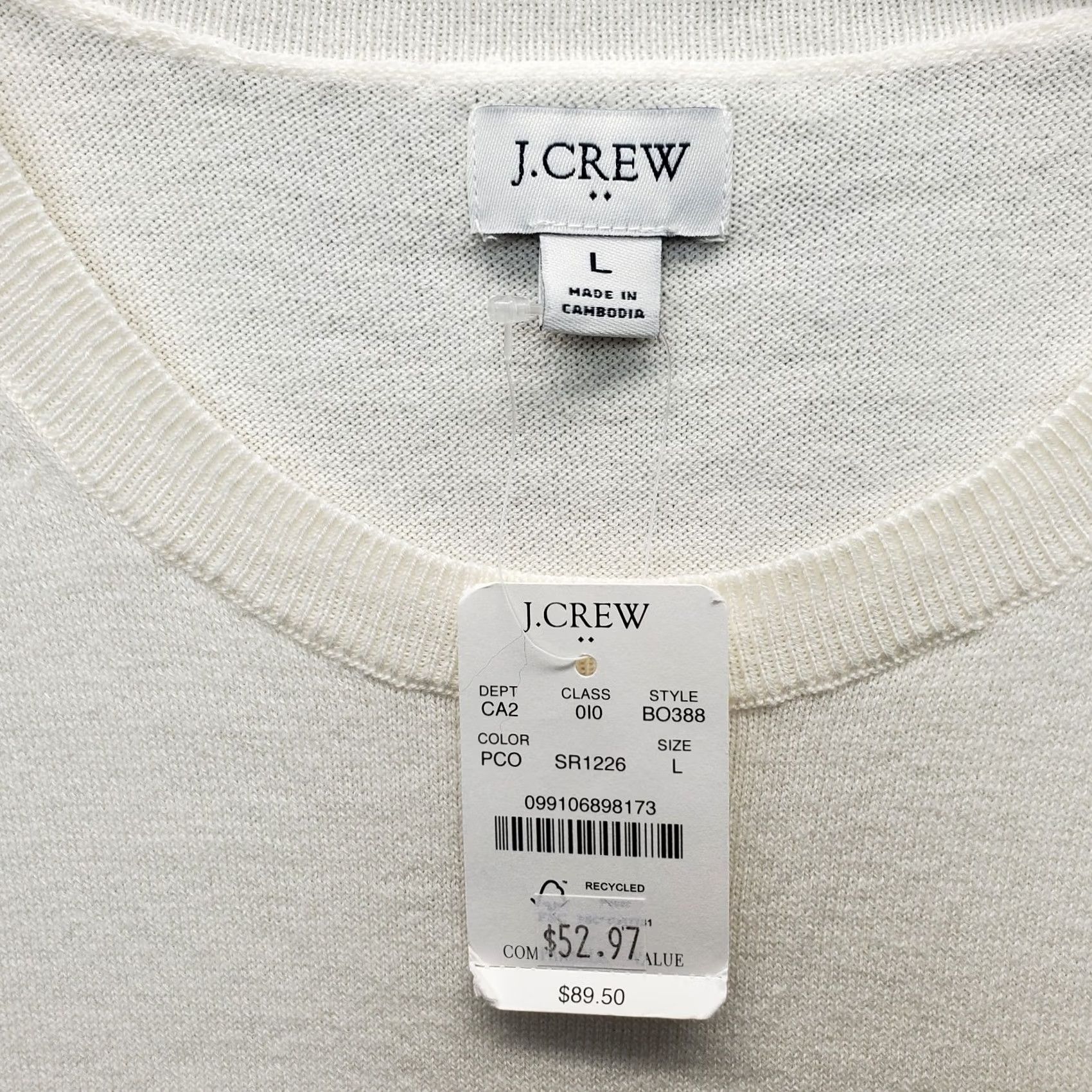 J.Crew J.CREW Sweater Womens Large Multicolor Floral Short Sleeve Crew Neck Pullover Size L / US 10 / IT 46 - 5 Thumbnail