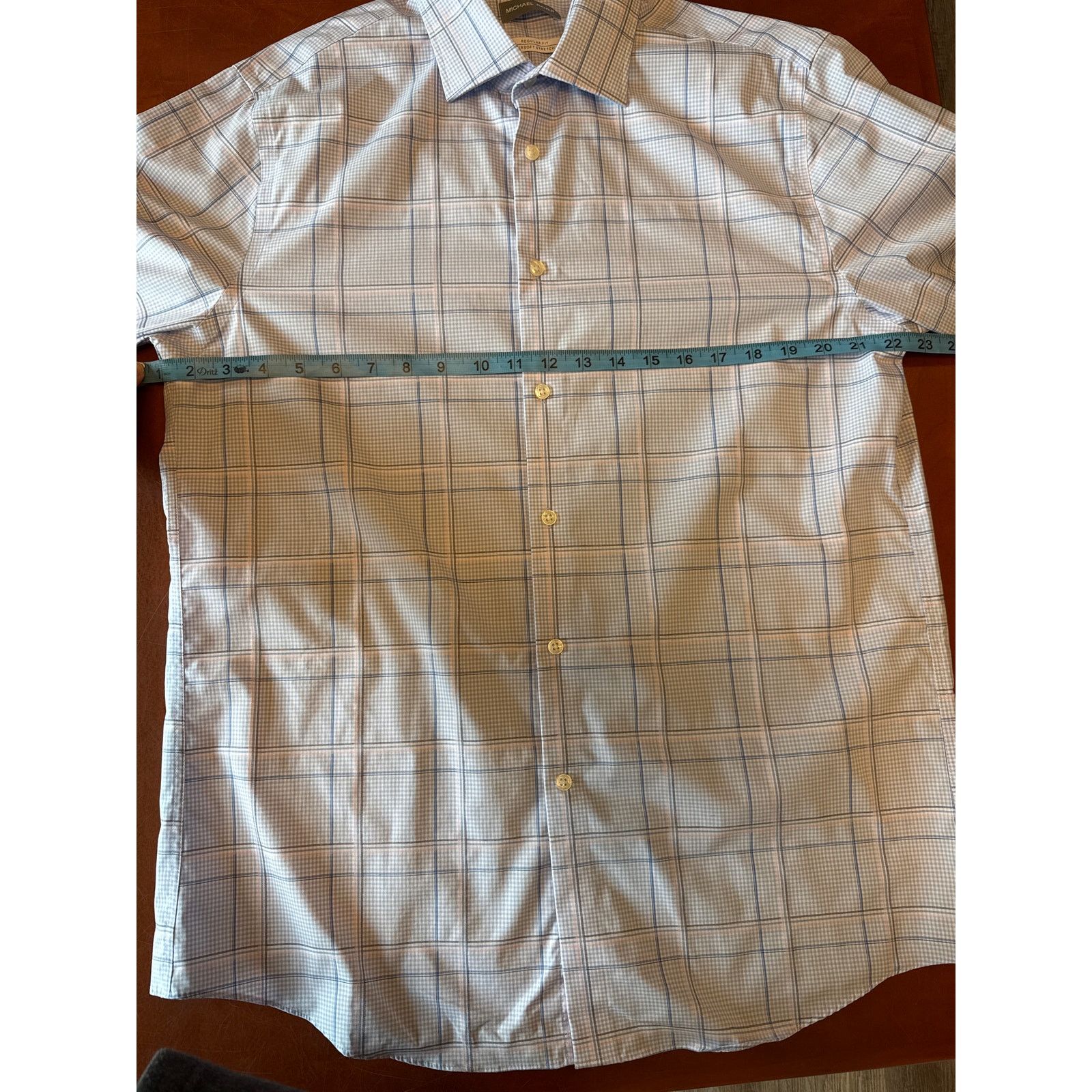 Michael Kors Michael Kors Light Blue Plaid Men Performance Dress Shirt L Size US L / EU 52-54 / 3 - 5 Thumbnail