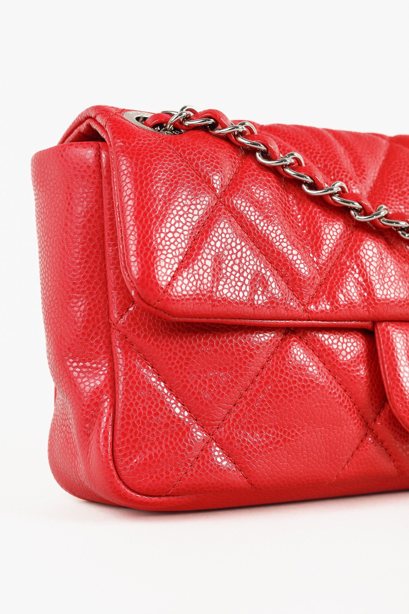 Chanel Chanel Quilted Glazed Caviar Leather CC Logo Flap Handbag Size ONE SIZE - 7 Thumbnail