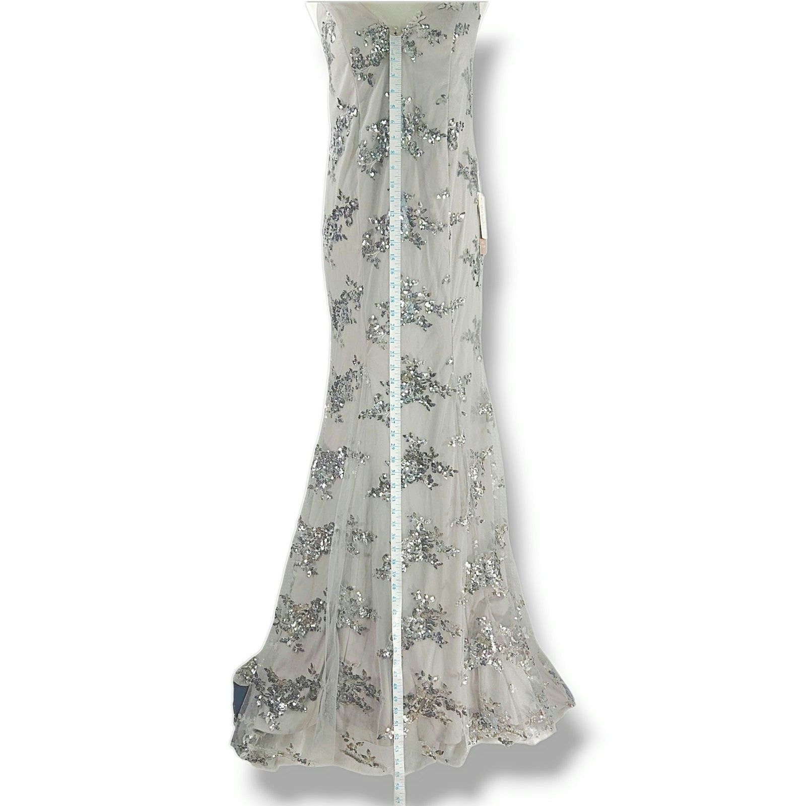 Other Stacees Mermaid Sequin Gown Silver Prom Wedding Custom NWT Size XXL / US 16-18 / IT 52-54 - 13 Thumbnail