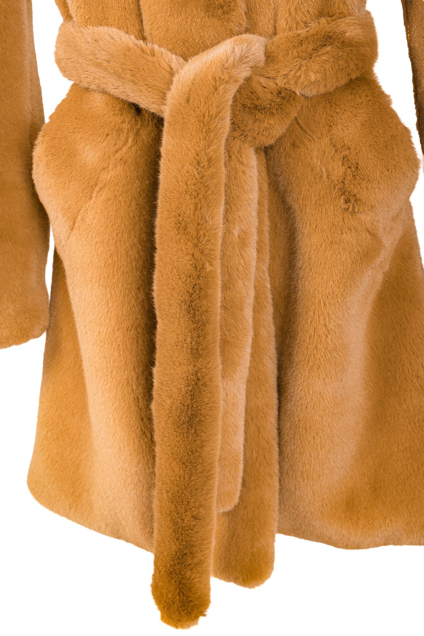 Rag & Bone Rag & Bone Bijou Camel Belted Faux Fur Coat Size S / US 4 / IT 40 - 8 Thumbnail