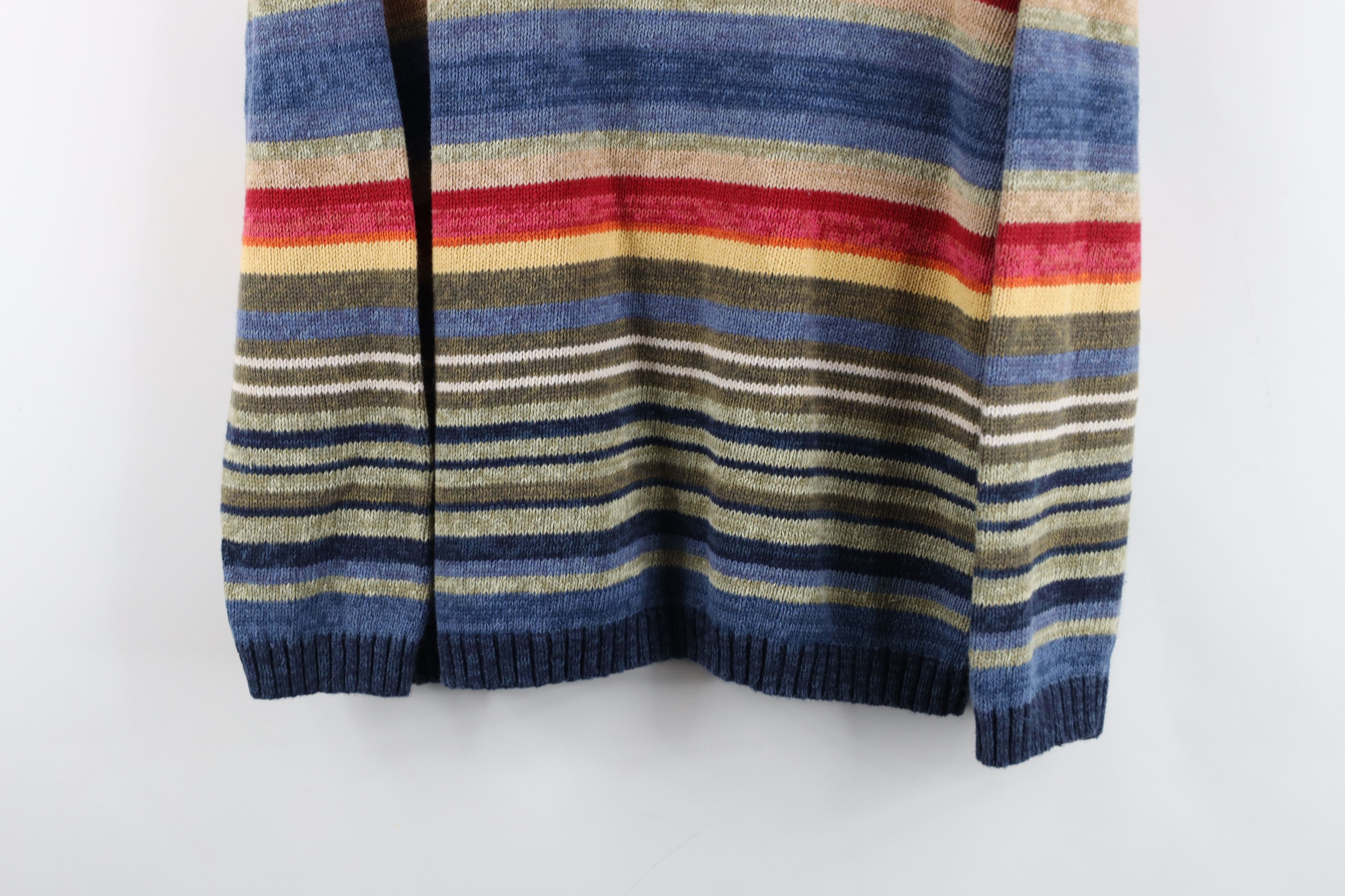 Vintage Vintage Y2K Streetwear Striped Knit Turtleneck Sweater Size L / US 10 / IT 46 - 3 Thumbnail