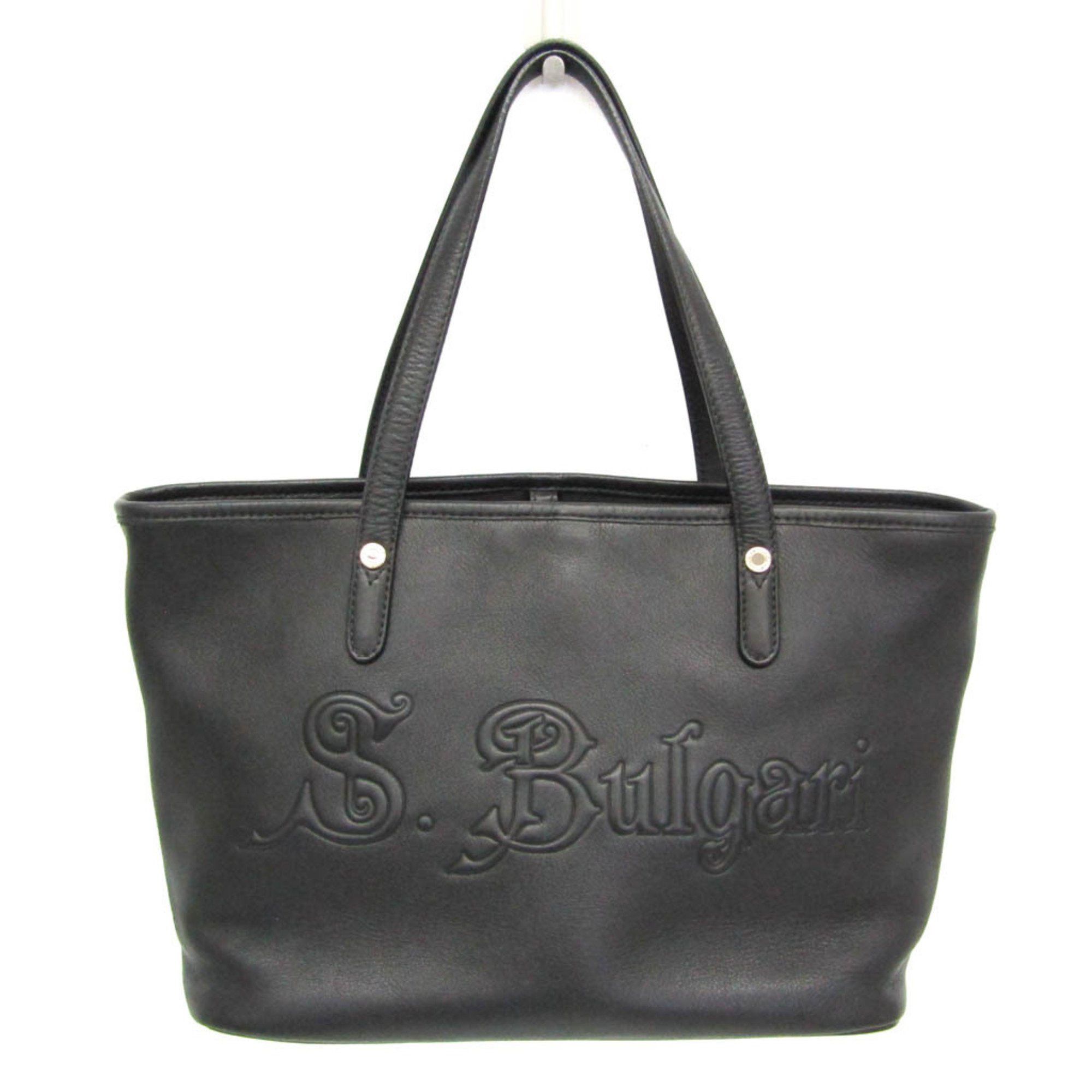 Bvlgari Collezione 32958 Women's Leather Tote Bag Black
