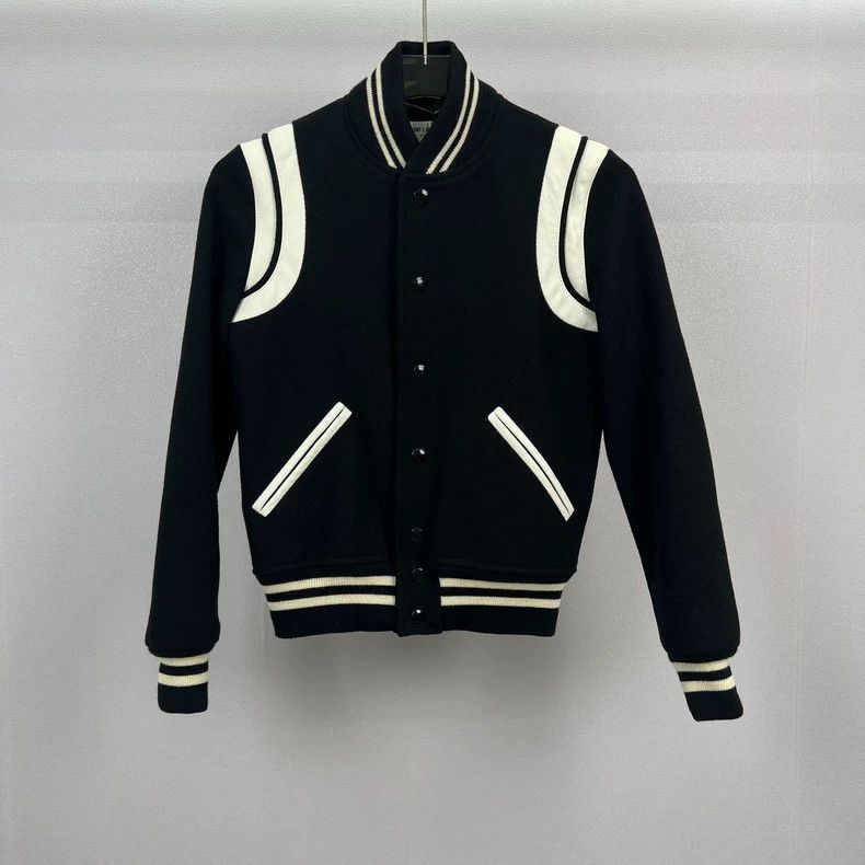 Saint Laurent Paris Saint Laurent Striped Baseball Jacket