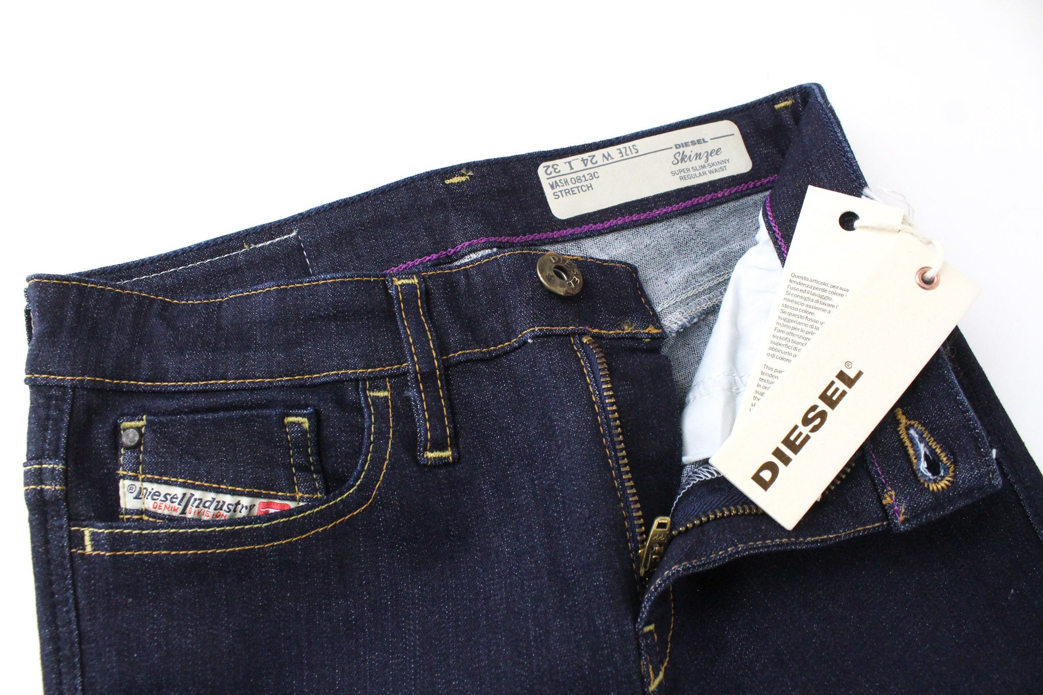 Diesel SKINZEE 0813C W24/L32 Blue Girls Jeans 71846 Size 24" / US 00 / IT 34 - 3 Thumbnail