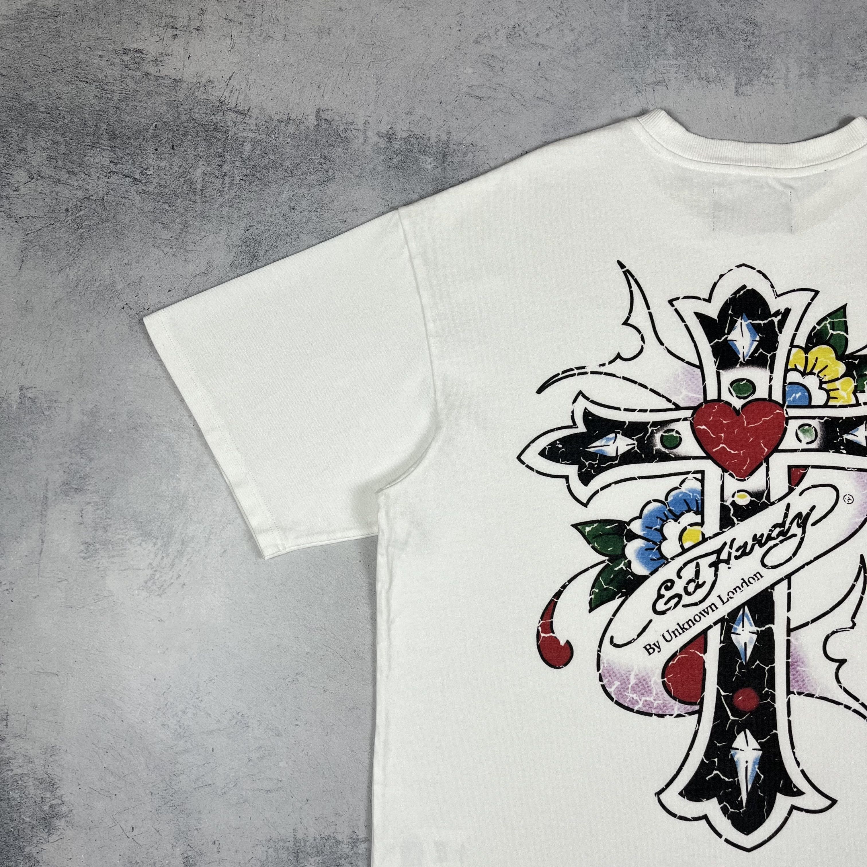 Ed Hardy × Unknown London Unknown London X Ed Hardy Cross Big Logo Oversize T Shirt Size US L / EU 52-54 / 3 - 6 Thumbnail
