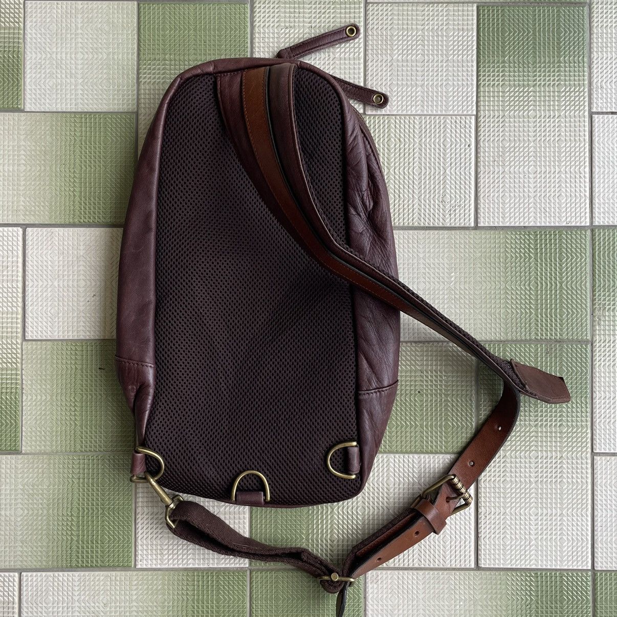 Japanese Brand × Leather × MasterPiece Masterpiece 🇯🇵 Full Leather Brown Crossbody Size ONE SIZE - 6 Thumbnail