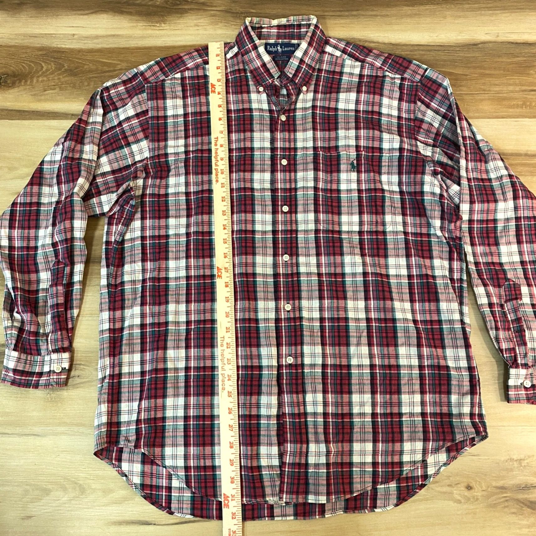Ralph Lauren Ralph Lauren Shirt Mens L Blaire Button-Down Plaid Lightweight Cotton Twill Size US L / EU 52-54 / 3 - 5 Thumbnail