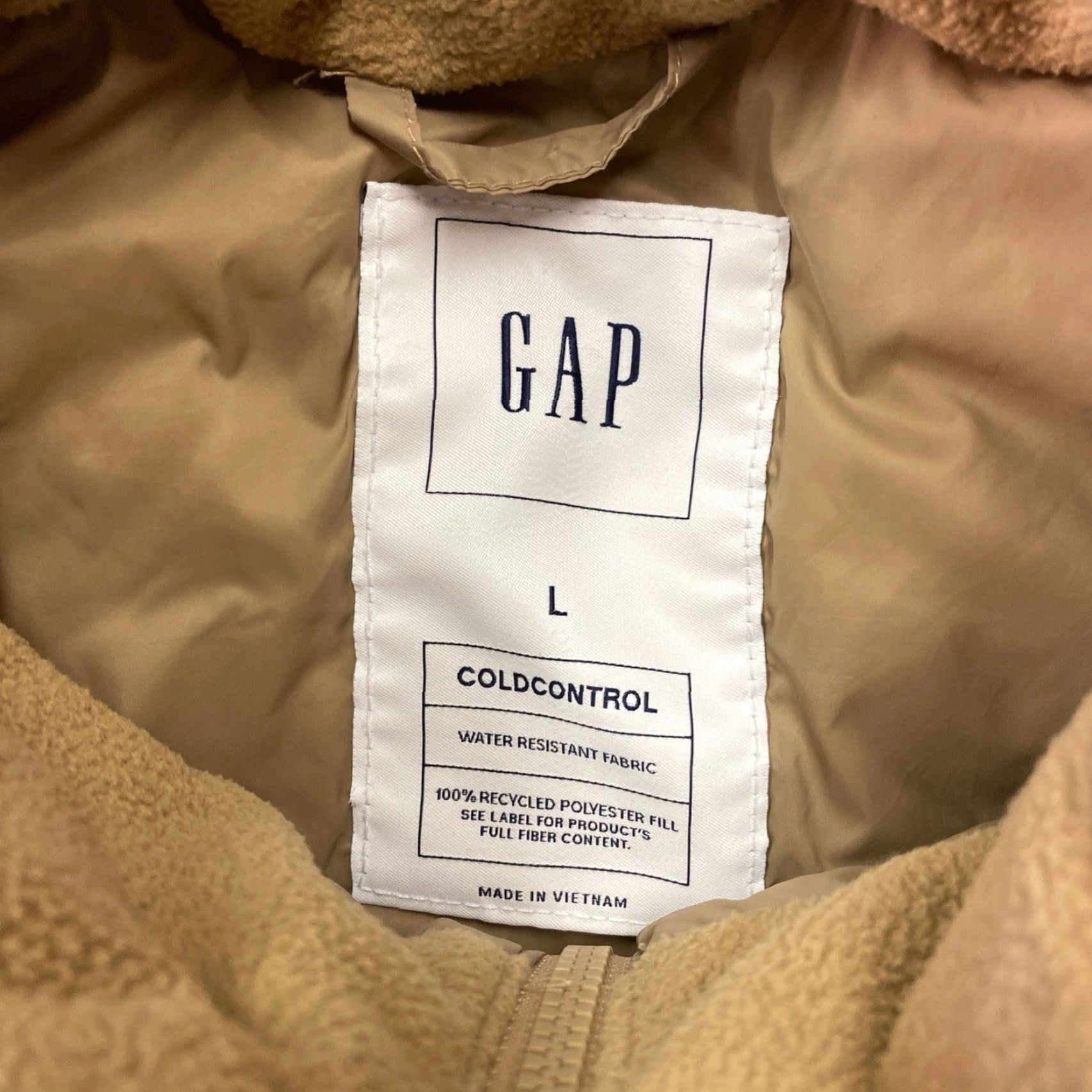 Gap GAP Vest Mens Beige Cold Control Quilted Puffer Water Resistant Large Size US L / EU 52-54 / 3 - 3 Thumbnail