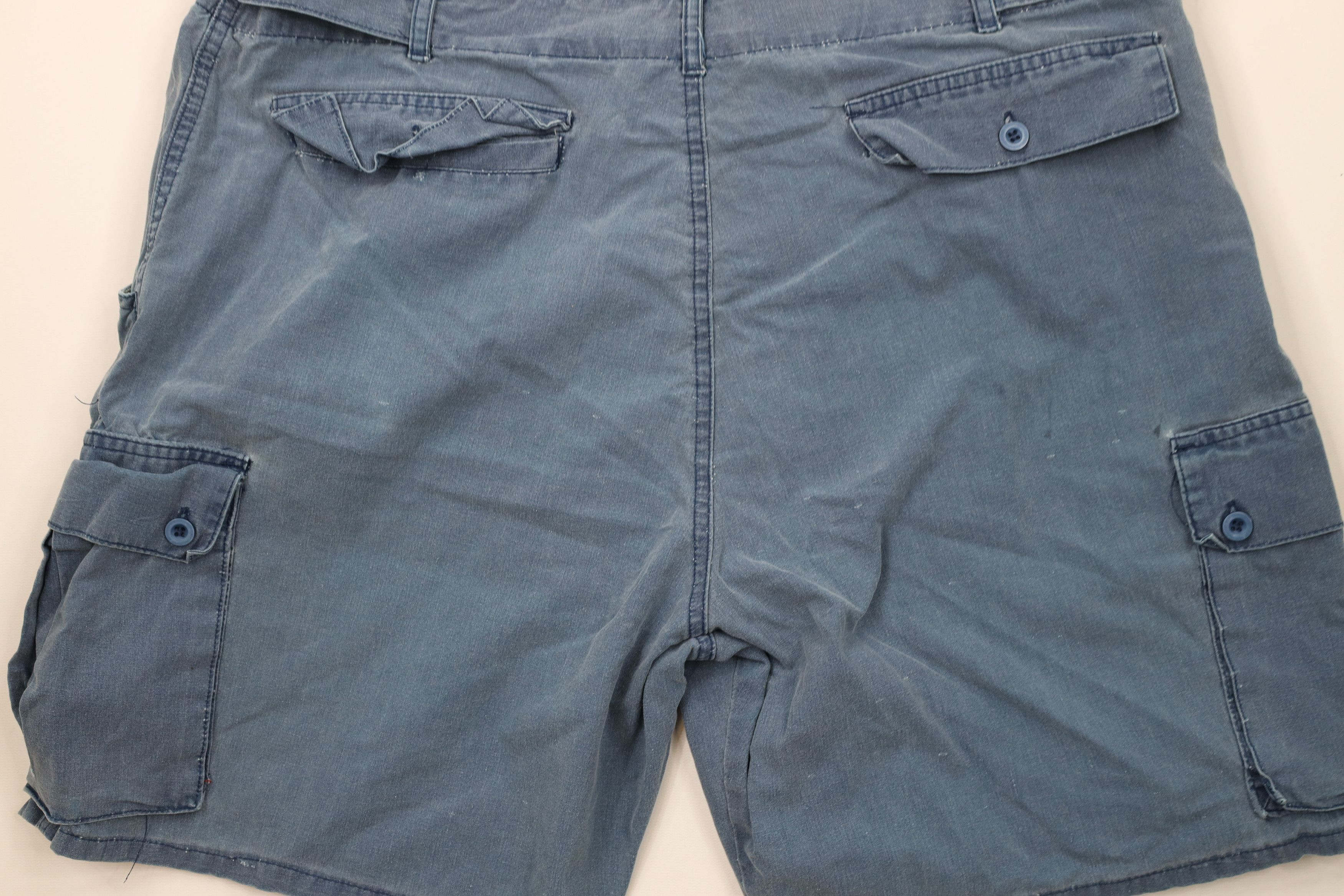 Columbia × Vintage Vintage 90s Columbia Stonewash Above Knee Cargo Shorts Blue Size US 38 / EU 54 - 13 Thumbnail