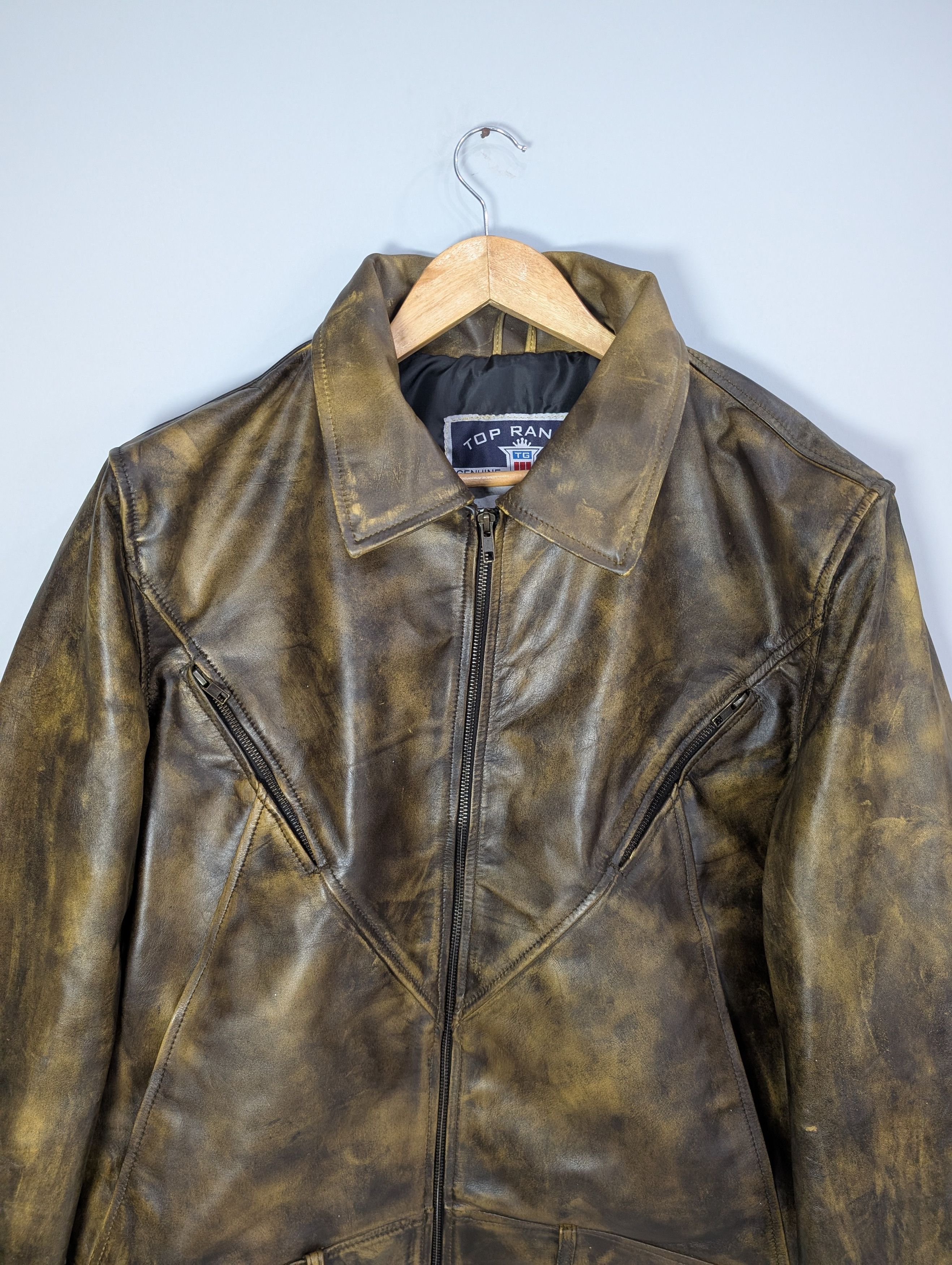 Vintage Distressed Vintage 90s Look Genuine Cowhide Leather Jacket Size US M / EU 48-50 / 2 - 3 Thumbnail