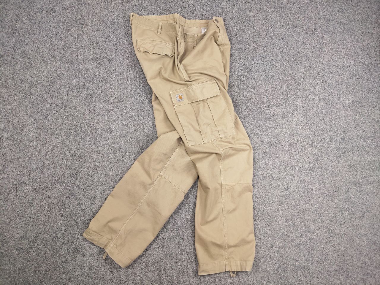 Carhartt Vintage 90's Carhartt Beige Faded Canvas Regular Cargo Pants Size US 38 / EU 54 - 13 Thumbnail