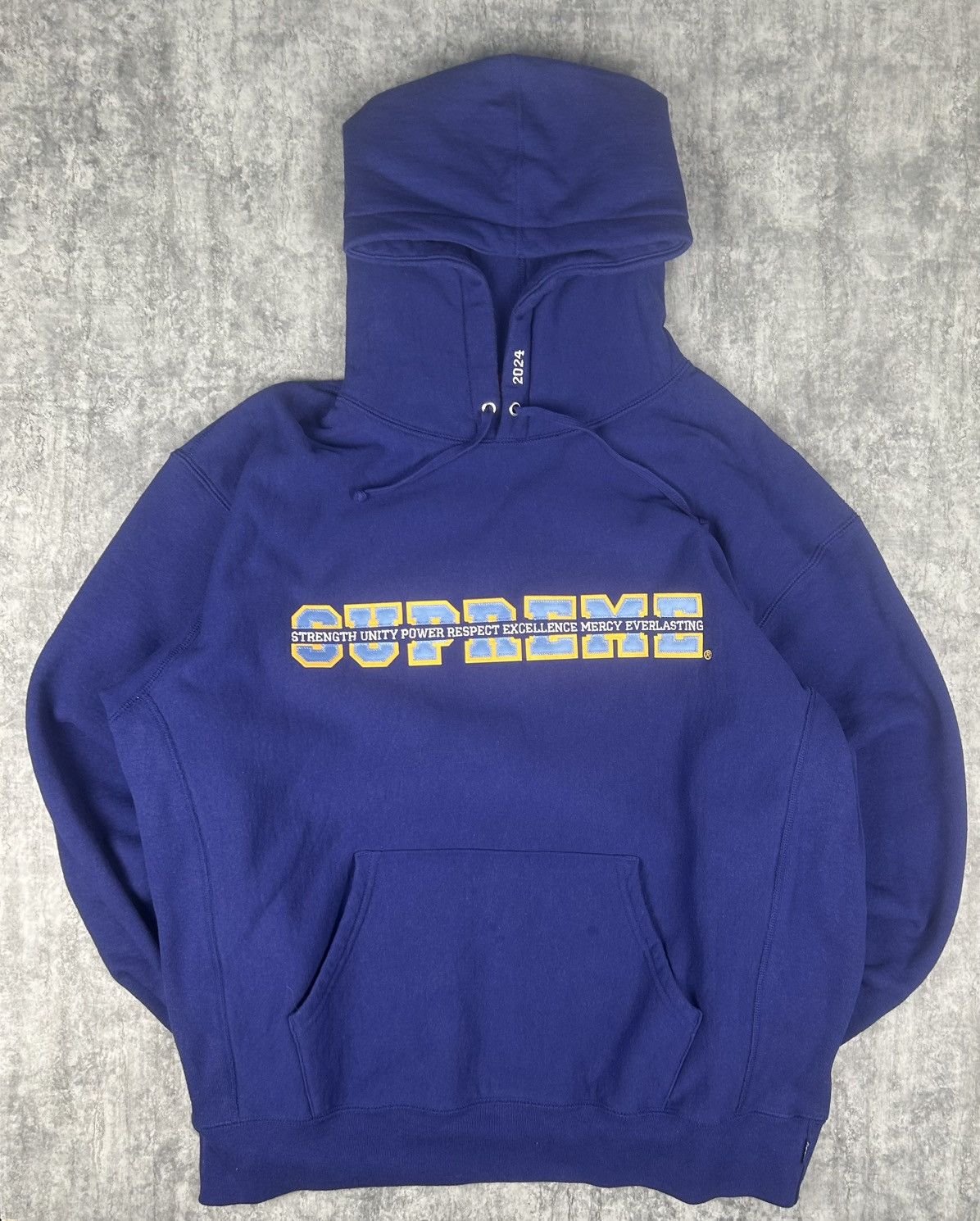 Supreme Supreme Collegiate Blue Hoodie 2024 - Size L Size US L / EU 52-54 / 3 - 3 Thumbnail