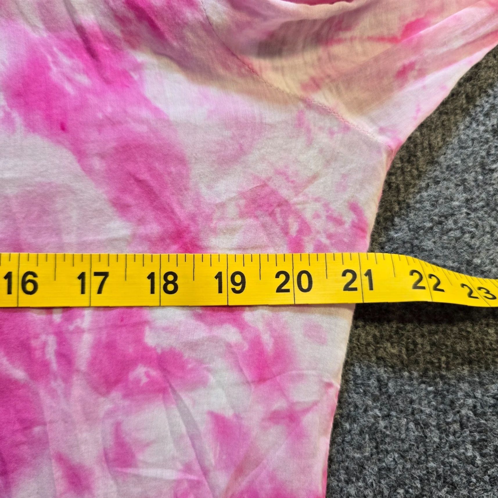 Cinq a Sept Cinq a Sept Top Womens Medium Pink Tie Dye Button Lightweight Ruffle Cuffed Blouse Size M / US 6-8 / IT 42-44 - 5 Thumbnail