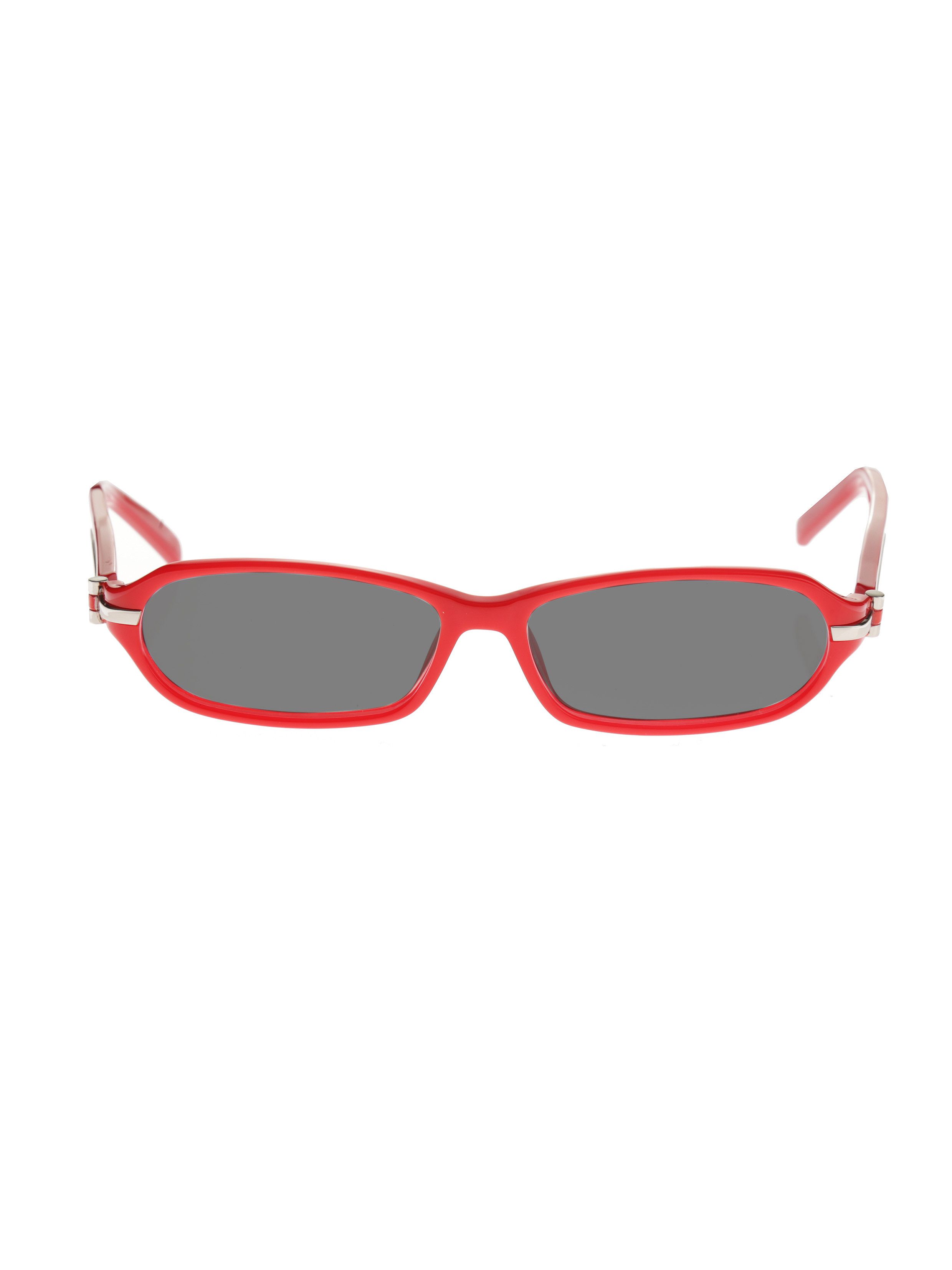 Yves Saint Laurent Yves Saint Laurent Red Plastic Frame Sunglasses Black Size ONE SIZE - 3 Thumbnail