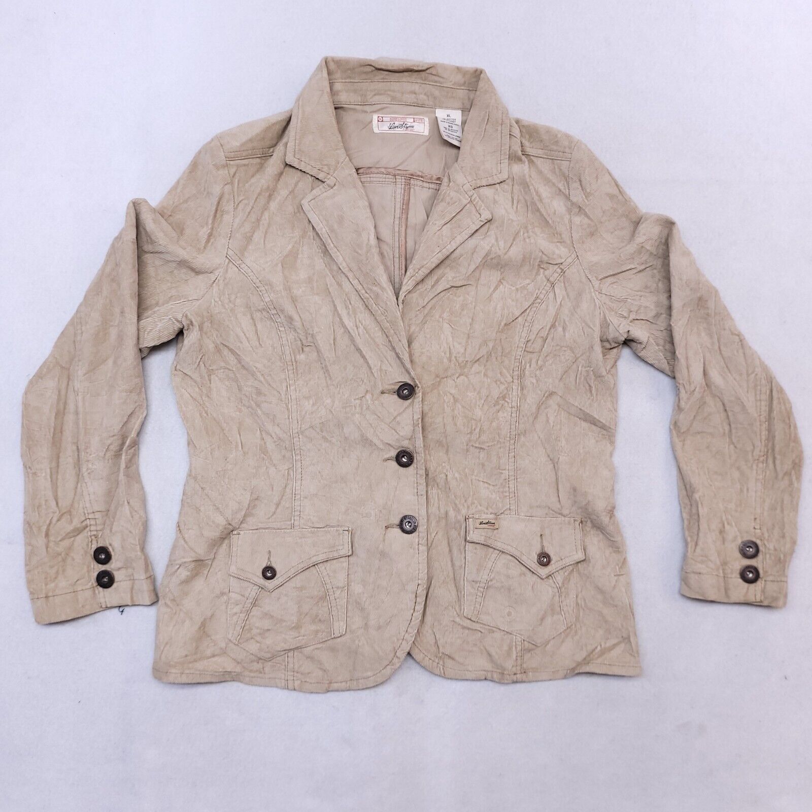 Levi's Levi Strauss Button Up Coat Womens Size Extra Large XL Beige Size XL / US 12-14 / IT 48-50 - 1 Thumbnail