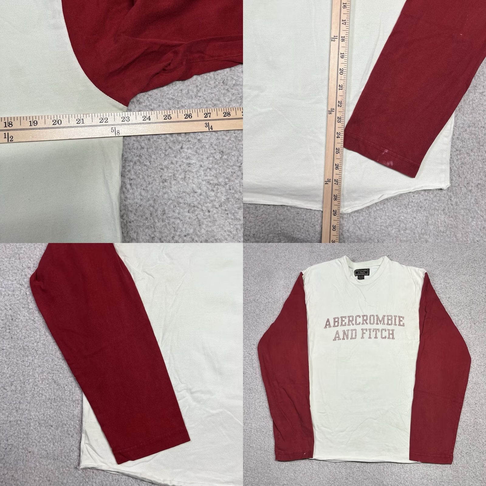 Abercrombie & Fitch Abercrombie & Fitch Shirt Mens L Red Raglan Long Sleeve VTG Made USA Y2K Size US L / EU 52-54 / 3 - 10 Thumbnail