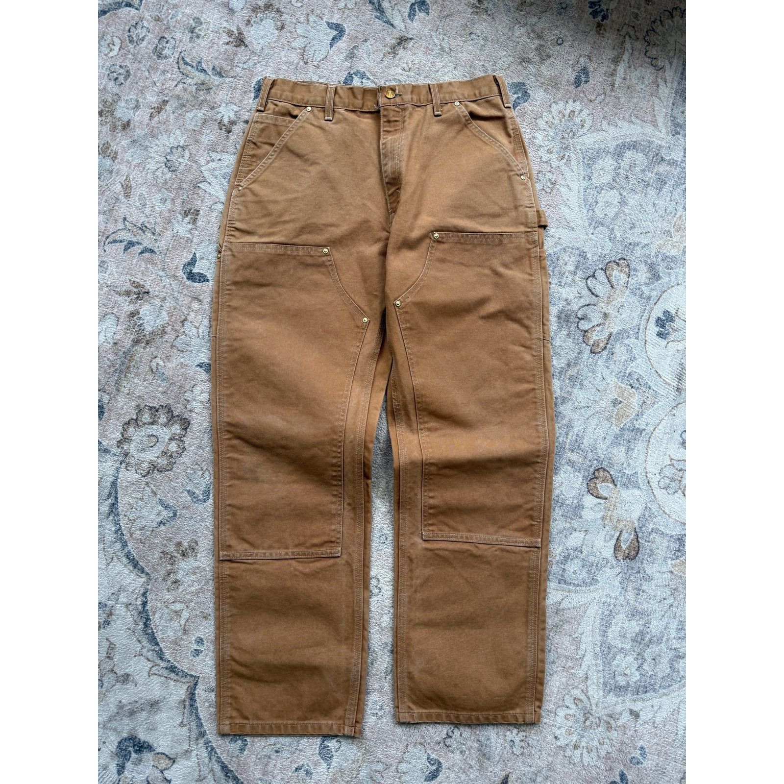 Vintage Carhartt Canvas Work Wear Double Knee Size 33W B01
