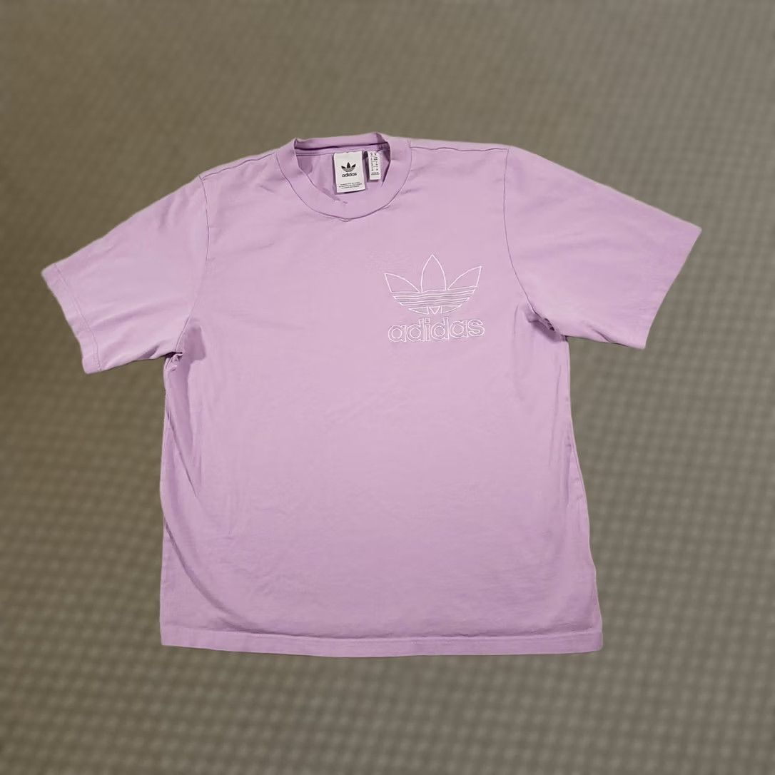 Adidas Adidas Originals Shirt Womens Medium Oversized Purple Trefoil Embroidered Logo Shirt Size M / US 6-8 / IT 42-44 - 1 Thumbnail