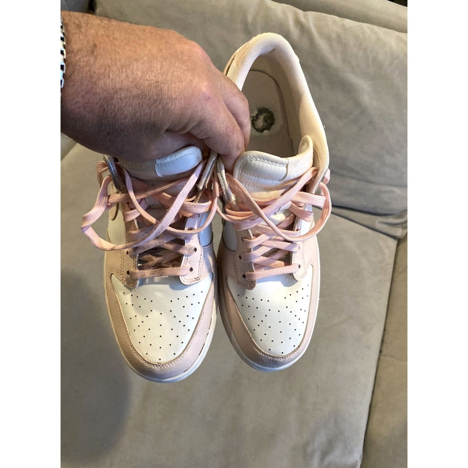 Nike Nike SB Dunk Pink White Womens Size 12 Mens 10.5 In Amazing Shape Size US 12 / IT 42 - 2 Thumbnail