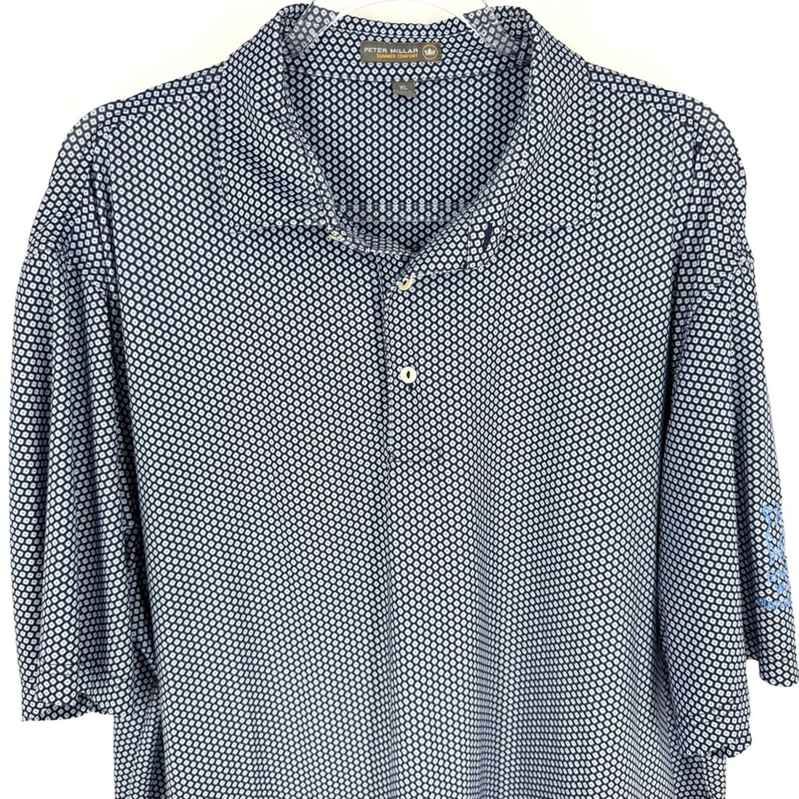 Peter Millar Peter Millar Patterned Polo Shirt Blue Size Men’s XL Size US XL / EU 56 / 4 - 2 Thumbnail