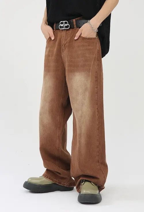 Other Vintage Brown Washed Loose Straight Casual Jeans Size US 32 / EU 48 - 3 Thumbnail