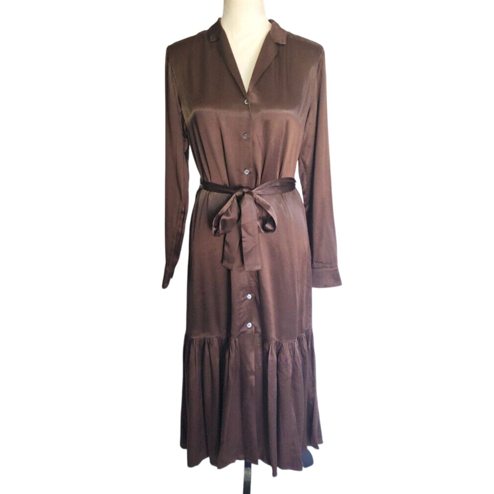 Rails New W/Tags Rails Moss Green Satin Beatrice Midi Dress Small Size S / US 4 / IT 40 - 4 Thumbnail