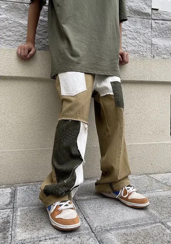 VIBE Khaki bandana patchwork grunge pants aesthetic Size US 34 / EU 50 - 7 Thumbnail