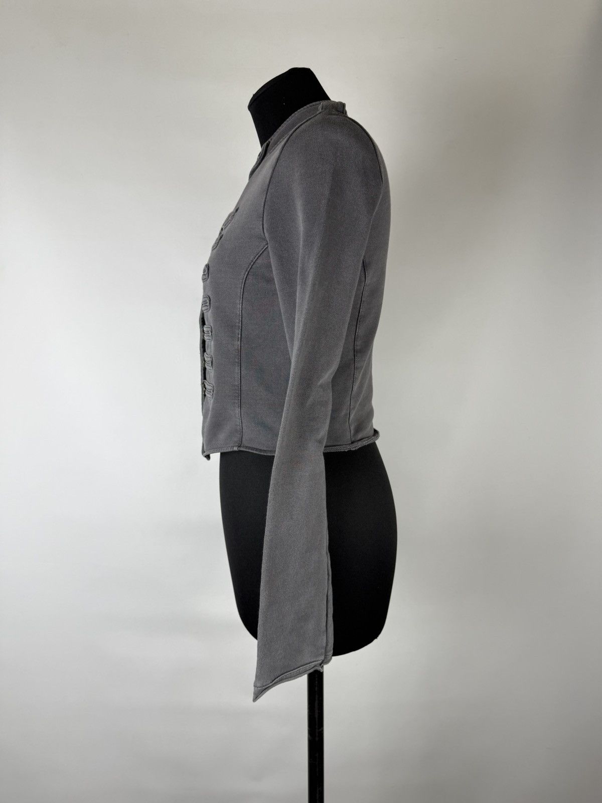 If Six Was Nine VNTG Napoleon Button Cropped Washed Officer Jacket Lgb Size S / US 4 / IT 40 - 5 Thumbnail
