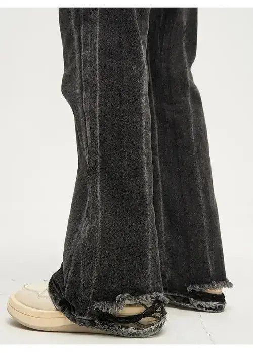 Jean Baggy streetwear y2k flared ripped jeans pants wide leg Size US 31 - 6 Thumbnail