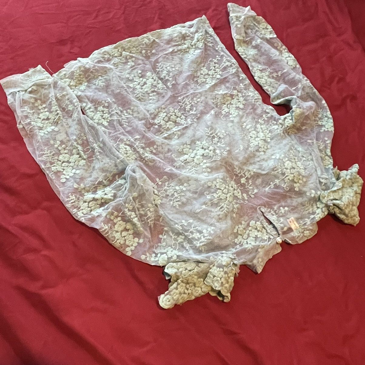 Japanese Brand × Vintage Japanese Lace Ruffles Mesh Top Size M / US 6-8 / IT 42-44 - 4 Thumbnail