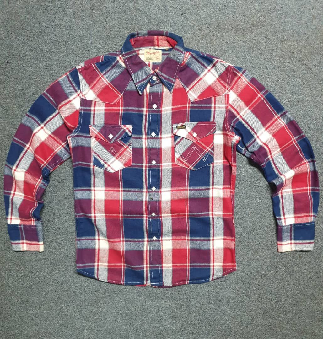 Japanese Brand Wrangler square button checkered western shirt Size US M / EU 48-50 / 2 - 1 Thumbnail