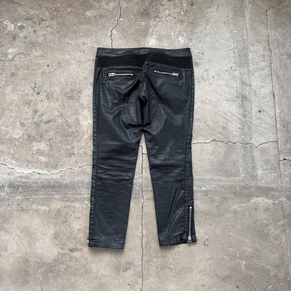 H&M × Isabel Marant ISABEL MARANT x H&M Waxed Biker Moto Skinny Jeans Pants Size 34" / US 12 / IT 48 - 2 Thumbnail