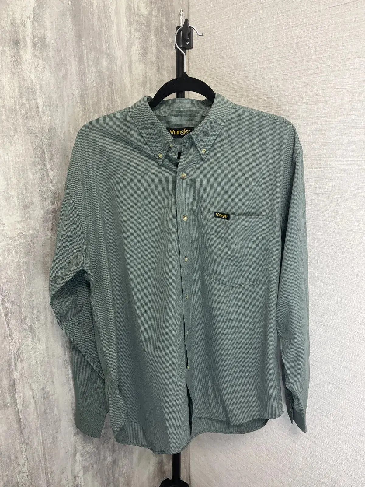 Vintage × Wrangler Vintage Wrangler Button Down Microcheck Shirt USA Workwear Size US M / EU 48-50 / 2 - 1 Thumbnail